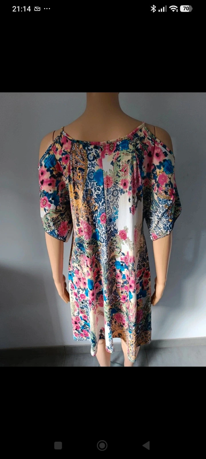 Robe femme bohème fleurie épaules dénudées multicolore T40 – photo 10